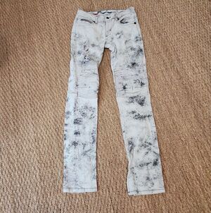 Rockstar White Tie-Dye Moto Skinny Jeans Size 27